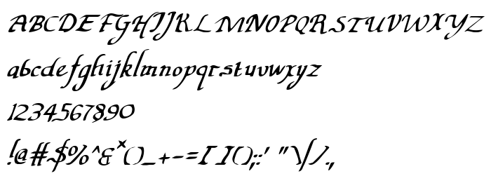 Podgląd czcionki Valley Forge Italic