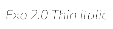 Czcionka Exo 2.0 Thin Italic