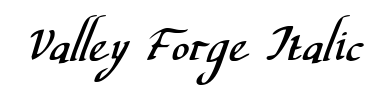Czcionka Valley Forge Italic