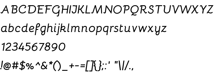Podgląd czcionki Bellota Bold Italic