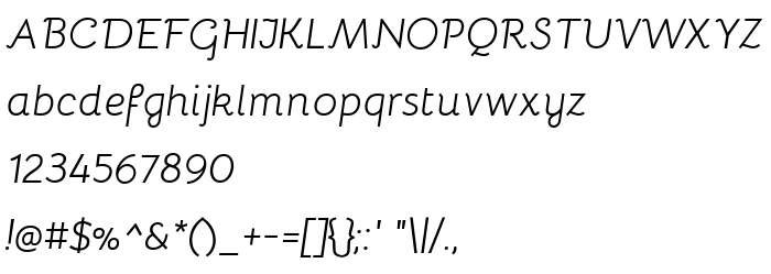 Podgląd czcionki Bellota Italic