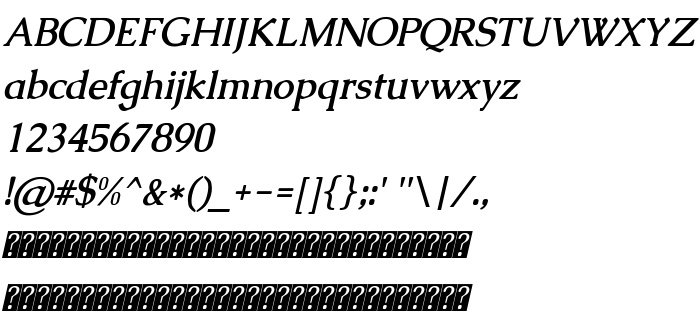 Podgląd czcionki Caudex Bold Italic