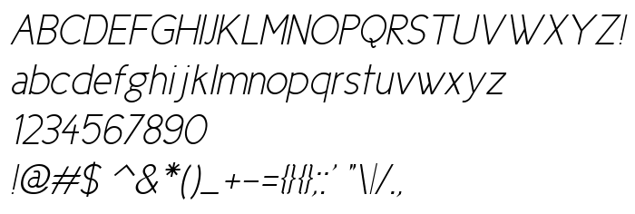 Podgląd czcionki Cicle Fina Italic