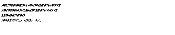 Podgląd czcionki Comic Book Commando Bold Italic