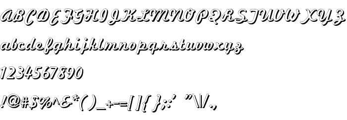Podgląd czcionki Marketing Script Shadow