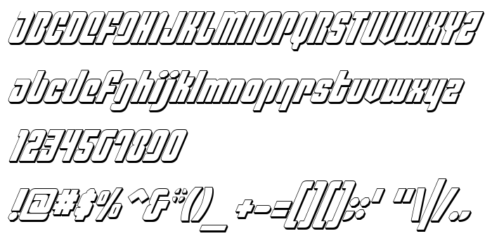 Podgląd czcionki Philadelphia Italic 3D
