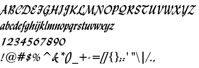 Podgląd czcionki Lynda Cursive Bold