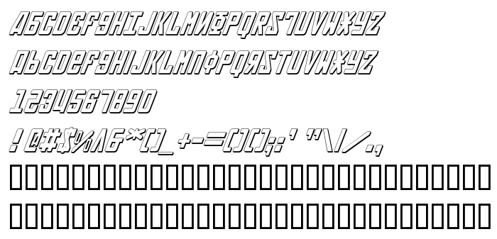 Podgląd czcionki Soviet 3D Italic