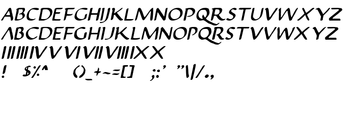 Podgląd czcionki Justinian Italic