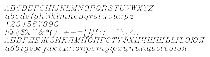 Podgląd czcionki ItalicC