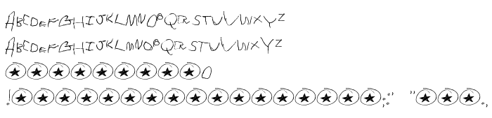 Podgląd czcionki Tommy's First Alphabet
