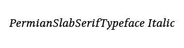 Czcionka PermianSlabSerifTypeface Italic